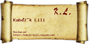 Kabók Lili névjegykártya
